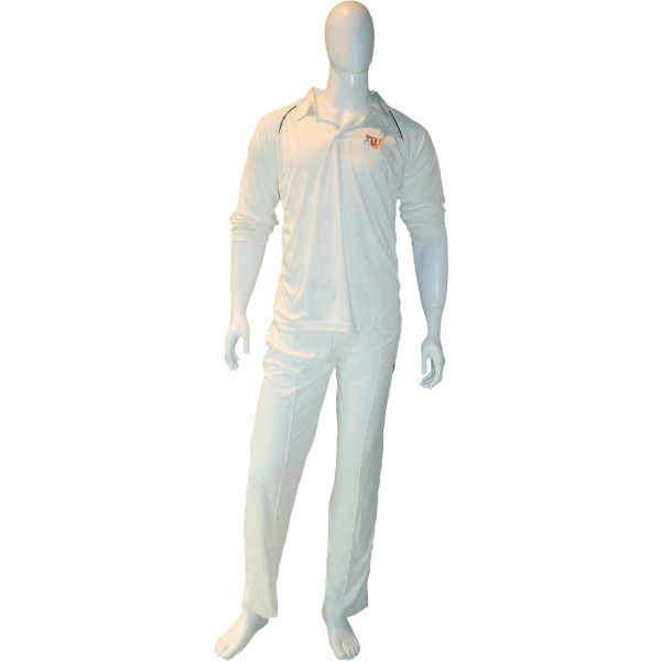 Three Wickets Solid Men Cricket White Dress (S)